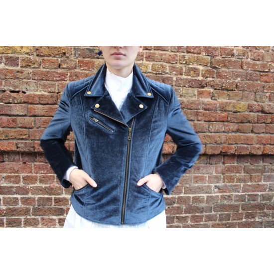 Biker Jacket Blue Velvet 